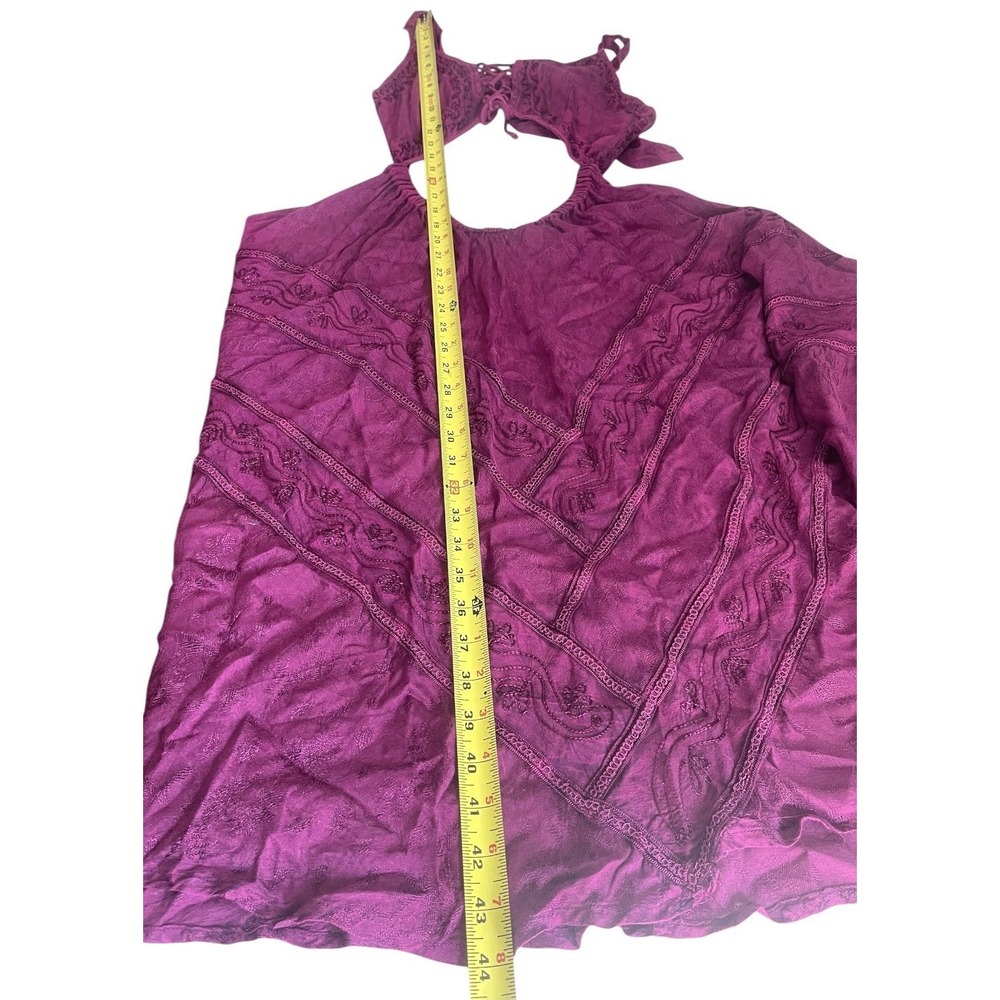 NWT Magenta Bohemian Renaissance Cut Out Midi Dress Festival  Boho Y2k Resort L - Picture 15 of 15